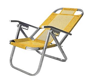 Cadeira de praia 05 posições - Modelo Ipanema - Amarelo