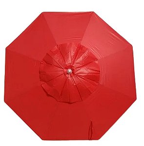 Ombrelone Redondo 2,40 M em Madeira - Vermelho
