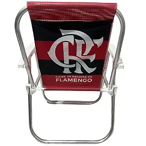 Cadeira de Praia Varanda Alta em Alumínio - Flamengo Vermelha