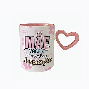 Caneca com alça pingente de coração