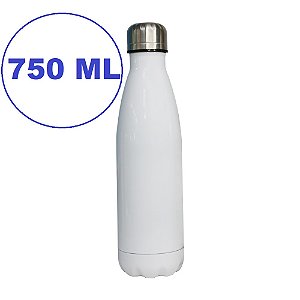 Garrafa branca personalizada com seu tema em aço inox com uma camada - 500 ml