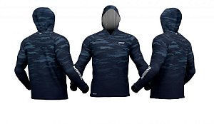Camisa Marine Sports Cammo com Capuz Azul