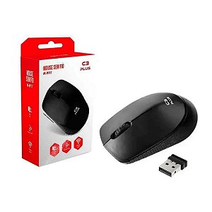Mouse sem fio, USB, Preto, C3Tech - MW17
