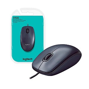 Mouse USB Logitech M100, Cinza