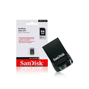 Pen Drive 64GB Sandisk, Ultra Fit Usb 3.1, Mini