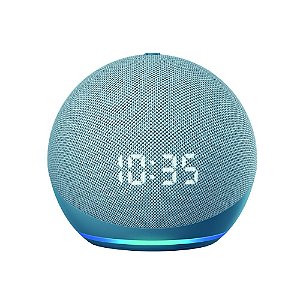 Caixa de Som Echo Dot (4ª geração), com Relógio e Alexa - Cor Azul