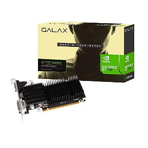 Placa de Vídeo 2GB, Galax NVIDIA GeForce GT710, DDR3, 64 Bits - 71GPF4HI00GX
