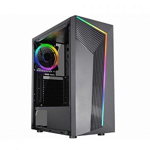 Gabinete Gamer K-Mex Yaiba IV CG-10AA Vidro Temperado Barra LED RGB USB 2.0