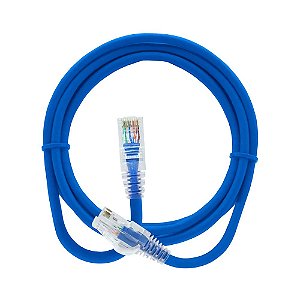 Cabo de Rede, Patch Cord Cat5E, 3 metros, Azul