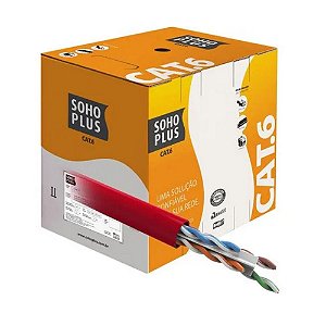 Cabo Furukawa SoHoPlus U/UTP CAT6, Vermelho, 305 metros, caixa