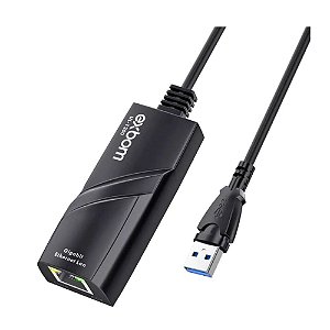 Adaptador de Rede USB 3.0 para RJ45 Gigabit, Exbom - UL-1200