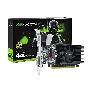 Placa de Vídeo Macrovip 4GB GeForce GT730 DDR3 - LOW PROFILE
