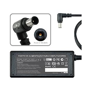 Fonte e Carregador Notebook, LG 19V 3.42A, Pino 6.5mm x 4.4mm