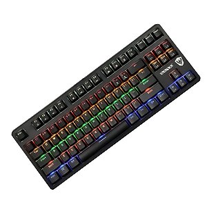 Teclado Gamer Mecânico Satellite GK-501 USB / RGB / Português - Preto