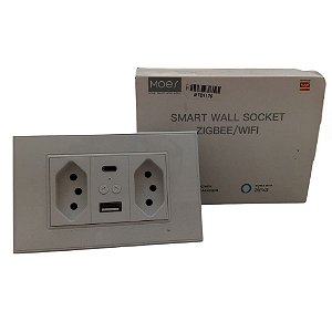 Tomada De Parede Inteligente Moes WK-KX-BR2-1A1C 2 Gang 5000 W - Branco