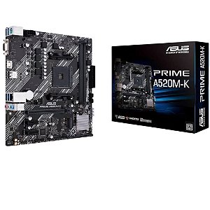 Placa-Mãe Asus A520, AMD AM4, DDR4 - A520M-K