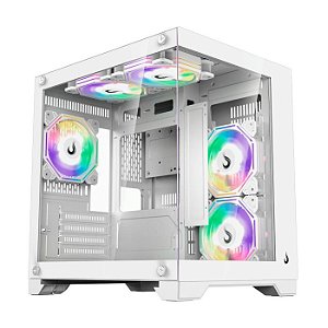 Gabinete Gamer Rise Mode Galaxy Glass Mini Branco
