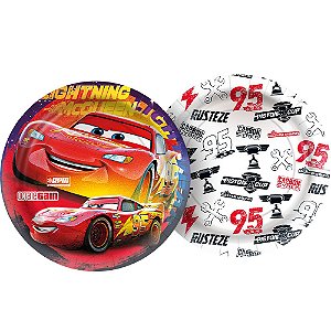 Prato Papel Redondo 18 Cm Disney Carros 12 Unidades - Regina -