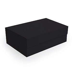 Caixa de Papel Rígido Retangular Preto com Ímã - 1 unidade - Cromus - Rizzo