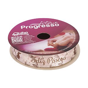 Fita de Cetim 15mm x 10m - Feliz Páscoa Floral ECF003TH Cor 007 - 1 unidade - Fitas Progresso - Rizzo