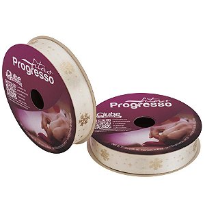 Fita de Cetim ECF003H 15 mm - Cor 435 Flocos de Neve - Rolo 10 Metros - 1 unidade - Fitas Progresso - Rizzo