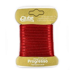Fita em Cetim - Cor 209 Vermelho - 10 m x 4 mm - 1 unidade - Fitas Progresso - Rizzo