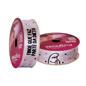 Fita em Cetim Flork "Finge que Faz Parte da Dieta" - Cor 131 - 10 m x 22 mm - 1 unidade - Fitas Progresso