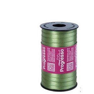 Fita de Cetim Progresso 7mm nº1 - 100m Cor 249 Verde Militar - 01 unidade