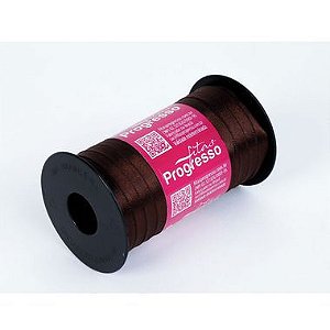 Fita de Cetim Progresso 7mm nº1 - 100m Cor 340 Marrom Café - 01 unidade