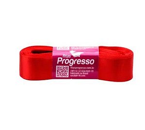 Fita de Cetim Progresso 22mm nº5 - 10m Cor 1354 Vermelho Tomate - 01 unidade