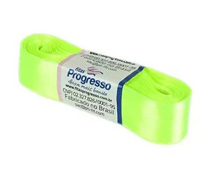 Fita de Cetim Progresso 22mm nº5 - 10m Cor 280 Verde Cítrico - 01 unidade