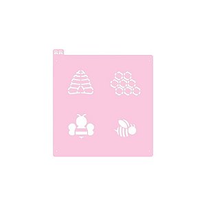 Stencil Quadrado Abelha - Ref. 2   - 1 unidade - RR Cortadores - Rizzo