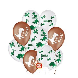 Balão de Festa  Decorado - Festa Baby Dinossauro - Sortidos - 9" 23cm - 25 unidades - Balões São Roque