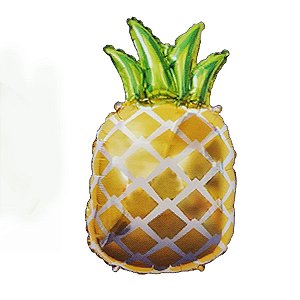 Balão Microfoil Abacaxi Dourado 3D - 1 unidade - 74cm (29'') - Balões São Roque - Rizzo