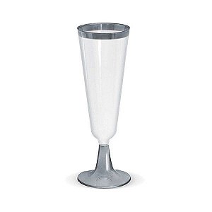 Taça para Champagne Borda Prata - 12 unidades - 150 ml - Rizzo