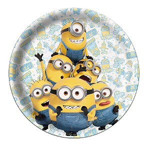 Prato Redondo - Festa Minions 2 - 8 unidades - Festcolor - Rizzo