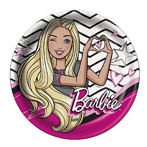Prato de Papel  Festa Barbie - 8 Unidades - Festcolor - Rizzo