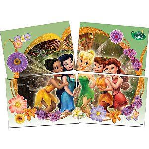 Painel Decorativo Festa 4 Laminas Festa Fadas Disney - 01 Unidade - Festcolor - Rizzo Festas