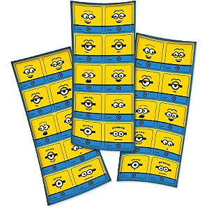 Adesivo Quadrado Decorativo Festa Festa Minions - 30 unidades - Festcolor - Rizzo Festas