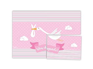 Painel Decorativo 126X88 Cm Festa Festa Cha de Bebe Menina 01 Unidade - Regina - Rizzo Festas