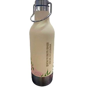 Garrafa Térmica "Quem Planta Amor Colhe Felicidade" - 500 ml - 1 unidade - Zona Criativa - Rizzo