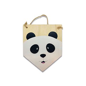 Plaquinha em MDF para pendurar - Panda - 1 unidade - Rizzo