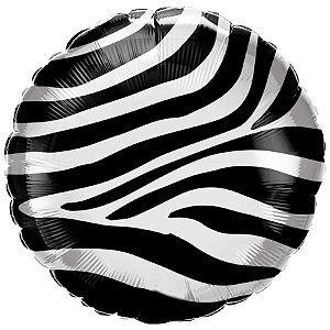Balão 18'' Redondo - Listras de Zebra - 1 unidade - Rizzo