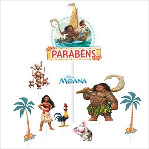 Topo de Bolo Impresso - Moana - 01unidade - Piffer - Rizzo