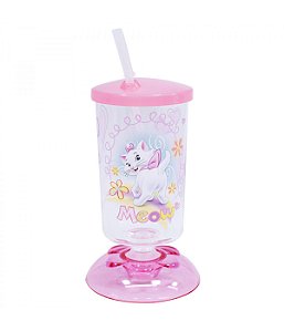 Copo de Acrílico Articulado com Canudo Gata Marie - 01 Unidade - Disney -