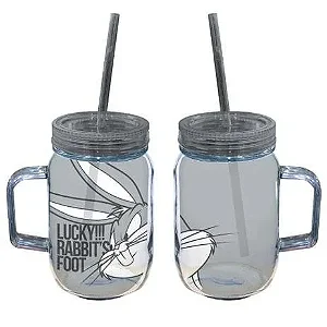 Copo Caneca Térmica com Canudo Pernalonga 550ml Looney Tunes - 01 Unidade -