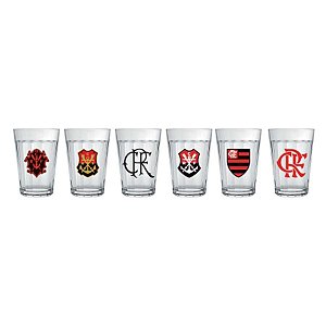 Copo Americano - 190ml - Flamengo - 6 Copos - 1 unidade - Allmix