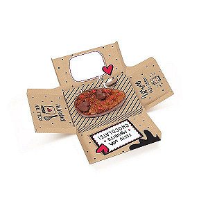 Caixa Surpresa para Meio Ovo 350g Kraft Doçura com Colher - 01 Unidade - Cromus Páscoa -