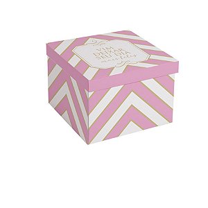 Caixa Surpresa para Doces Lembrancinha Padrão Chevron Rosa (listras losango) - 1 unidade - Cromus - Rizzo