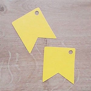 Tag Bandeirinha Festa Junina Amarelo - 4,5 X 5,5 cm - 10 Unidades - Rizzo